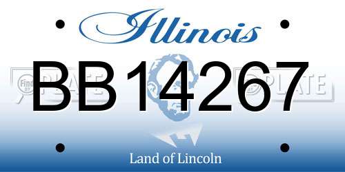 BB14267 Illinois License Plate