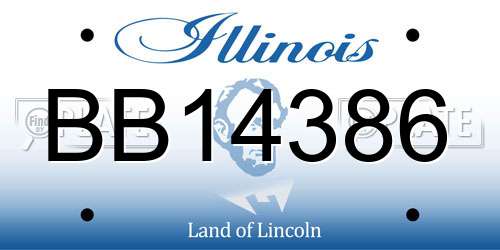BB14386 Illinois License Plate