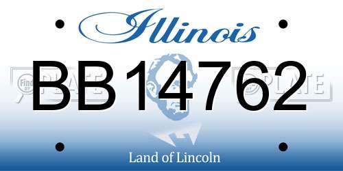 BB14762 Illinois License Plate