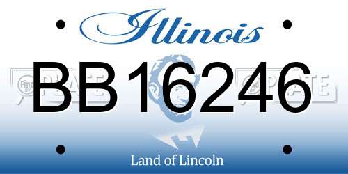BB16246 Illinois License Plate