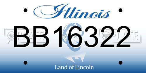 BB16322 Illinois License Plate