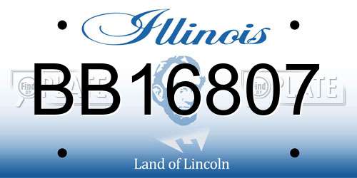 BB16807 Illinois License Plate