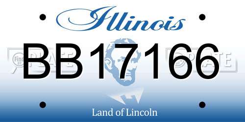 BB17166 Illinois License Plate