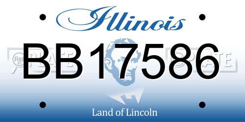 BB17586 Illinois License Plate