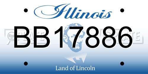 BB17886 Illinois License Plate