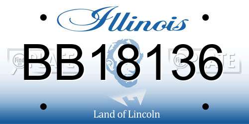 BB18136 Illinois License Plate