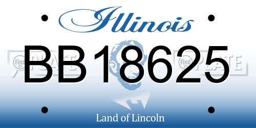BB18625 Illinois License Plate