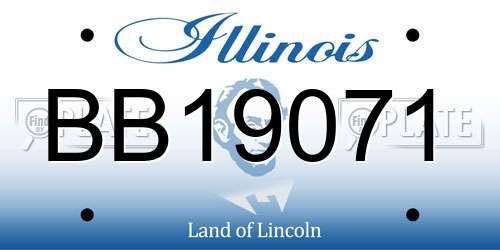 BB19071 Illinois License Plate