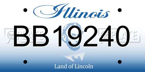 BB19240 Illinois License Plate