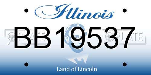 BB19537 Illinois License Plate