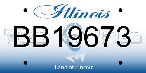 BB19673 Illinois License Plate