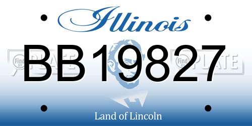 BB19827 Illinois License Plate
