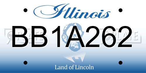 BB1A262 Illinois License Plate