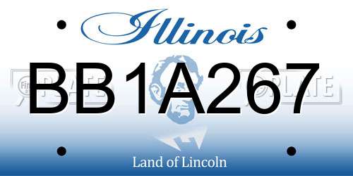 BB1A267 Illinois License Plate