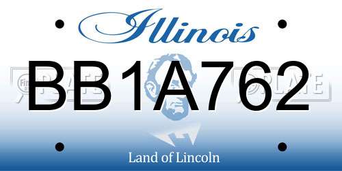 BB1A762 Illinois License Plate
