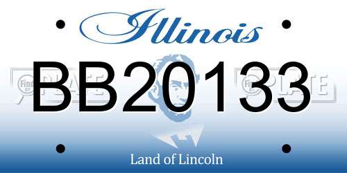 BB20133 Illinois License Plate