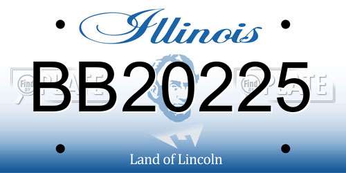 BB20225 Illinois License Plate