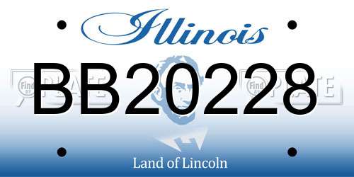 BB20228 Illinois License Plate