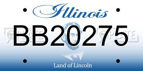 BB20275 Illinois License Plate