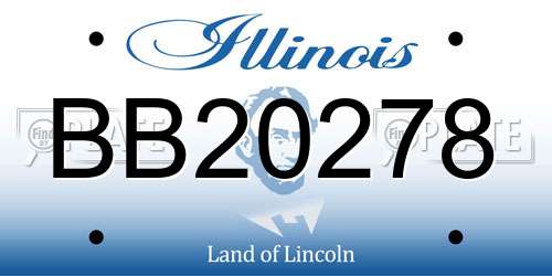 BB20278 Illinois License Plate