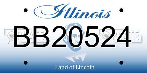 BB20524 Illinois License Plate