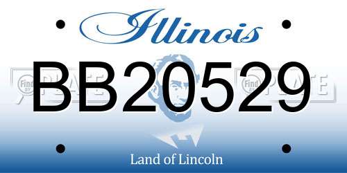 BB20529 Illinois License Plate