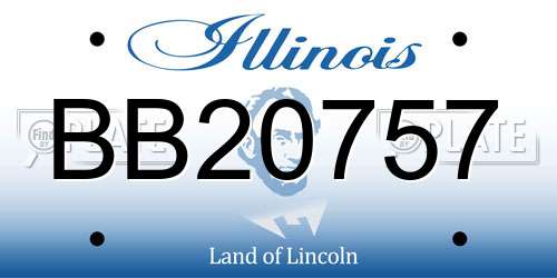 BB20757 Illinois License Plate
