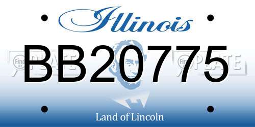 BB20775 Illinois License Plate
