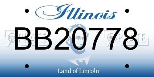 BB20778 Illinois License Plate