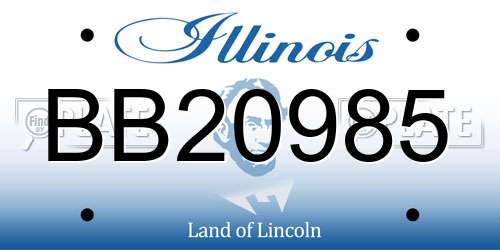 BB20985 Illinois License Plate