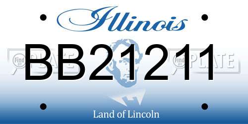 BB21211 Illinois License Plate