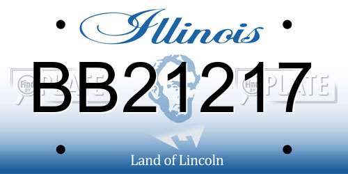 BB21217 Illinois License Plate