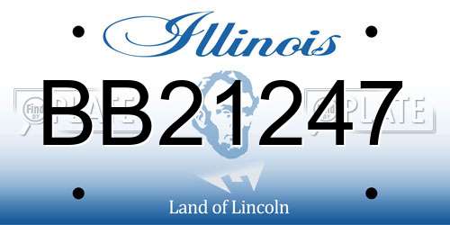 BB21247 Illinois License Plate