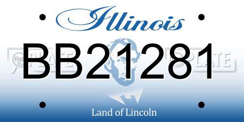 BB21281 Illinois License Plate