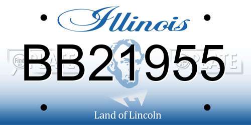 BB21955 Illinois License Plate