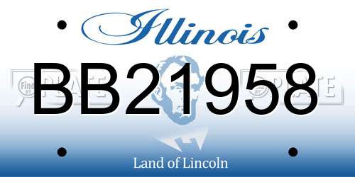 BB21958 Illinois License Plate