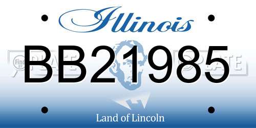 BB21985 Illinois License Plate