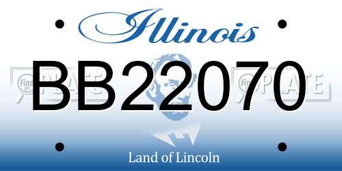 BB22070 Illinois License Plate