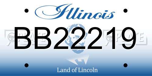 BB22219 Illinois License Plate