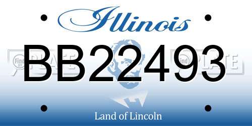 BB22493 Illinois License Plate