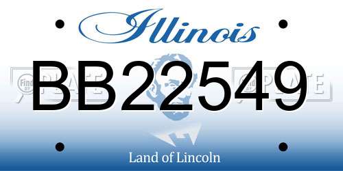 BB22549 Illinois License Plate