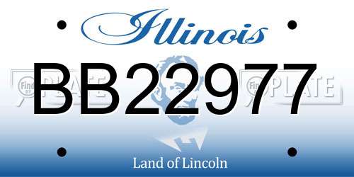 BB22977 Illinois License Plate