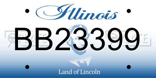 BB23399 Illinois License Plate