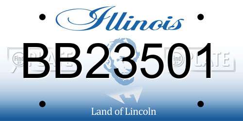 BB23501 Illinois License Plate