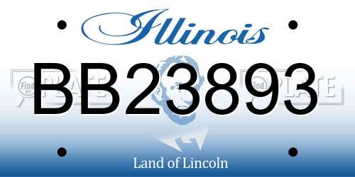 BB23893 Illinois License Plate