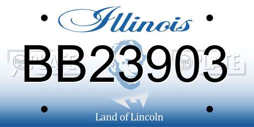 BB23903 Illinois License Plate