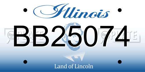 BB25074 Illinois License Plate