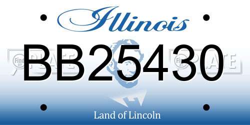 BB25430 Illinois License Plate