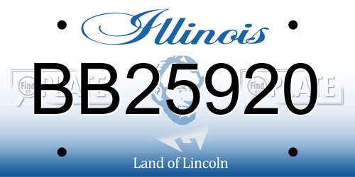 BB25920 Illinois License Plate