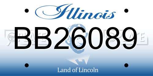 BB26089 Illinois License Plate